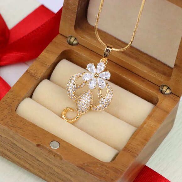 "Rose Gold Scorpio Pendant with Sparkling CZ and Floral Accent, XPPT1546 - Picture 5 of 13